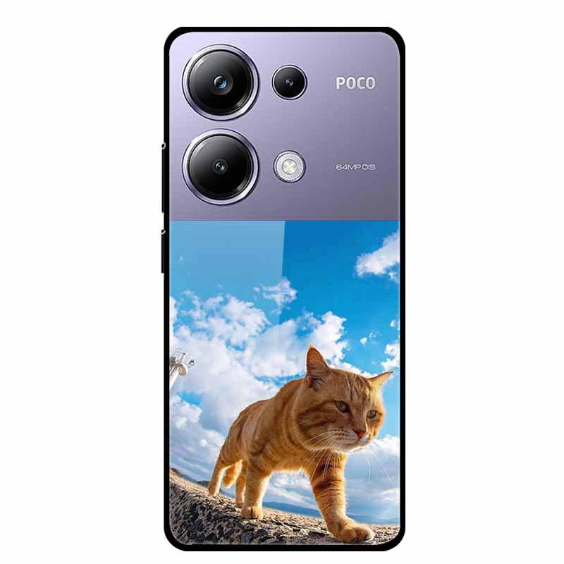 Colorful Aesthetic Tempered Glass Phone Case for Redmi 12 5G & POCO M6 PRO