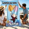 Custom Name Personalized Alfons Aberg Print Beach Towel, for Trip Camping Beach Party Home Decor, Birthday Gift for Family & Friends