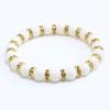 8mm White Porcelain Beads Rhinestone Bracelet: Trendy Unisex Wristband with Hand Rope