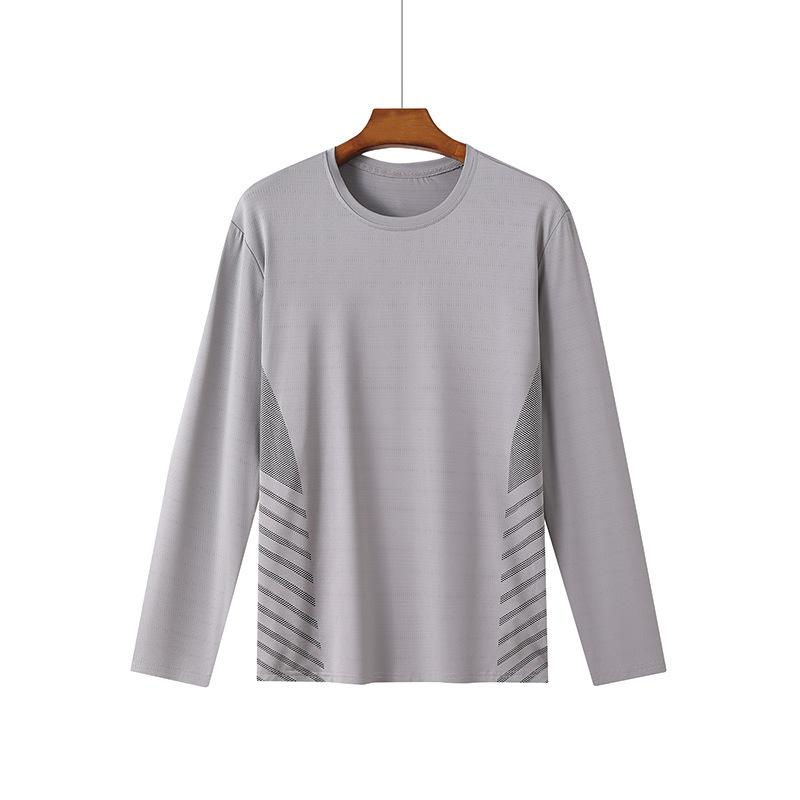 

Sports Long Sleeved T-shirt for Men, Outdoor Commuting, Running, Basketball, Football Training, High Elasticity T-shirt S серый