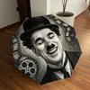 1 Stück Charlie Chaplin Automatischer Faltregenschirm, Tragbares faltbares Design, Lässiges Outdoor-Accessoire L1127117