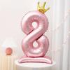 40 Inch Birthday Number Ballons Princess Birthday Pink Crown Balloons Wedding Party Ballons Decoration Birthday Number Balloon