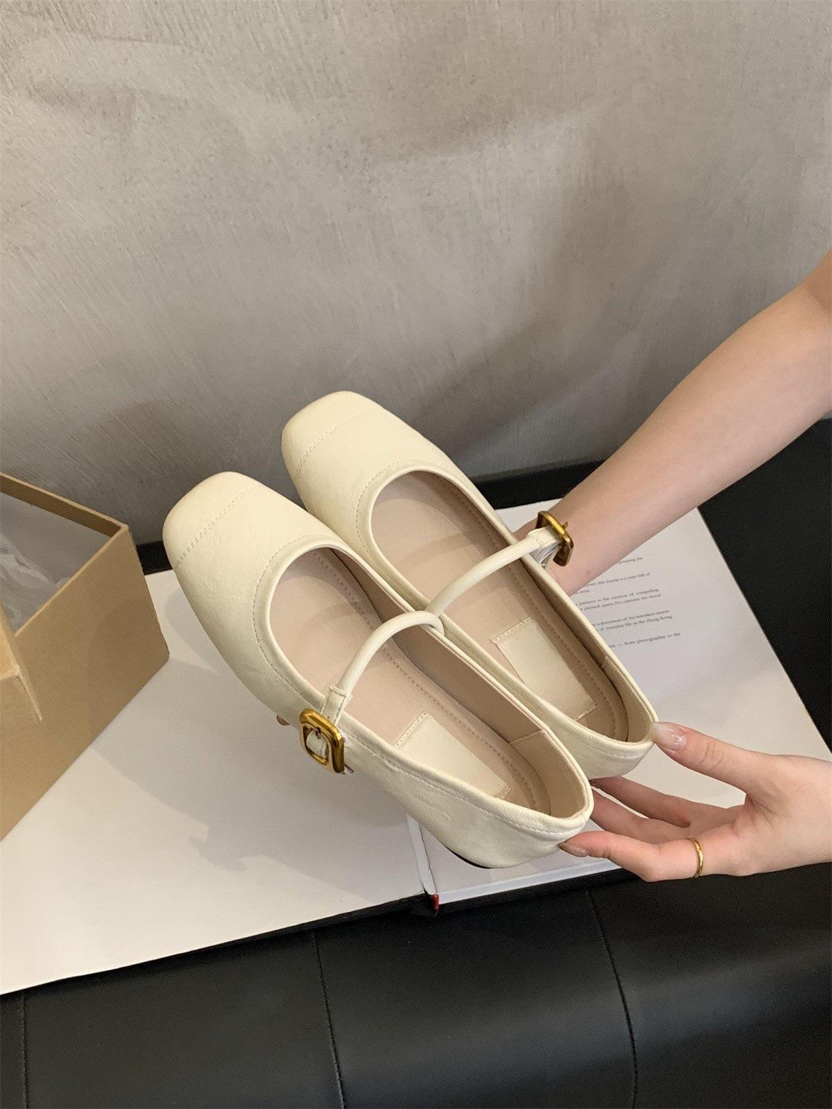 

Серебристые туфли-лодочки с низким вырезом, женские весенне-осенние новые французские ретро маленькие кожаные туфли в стиле феи, мягкие плоские туфли Мэри Джейн, туфли бабушки 35