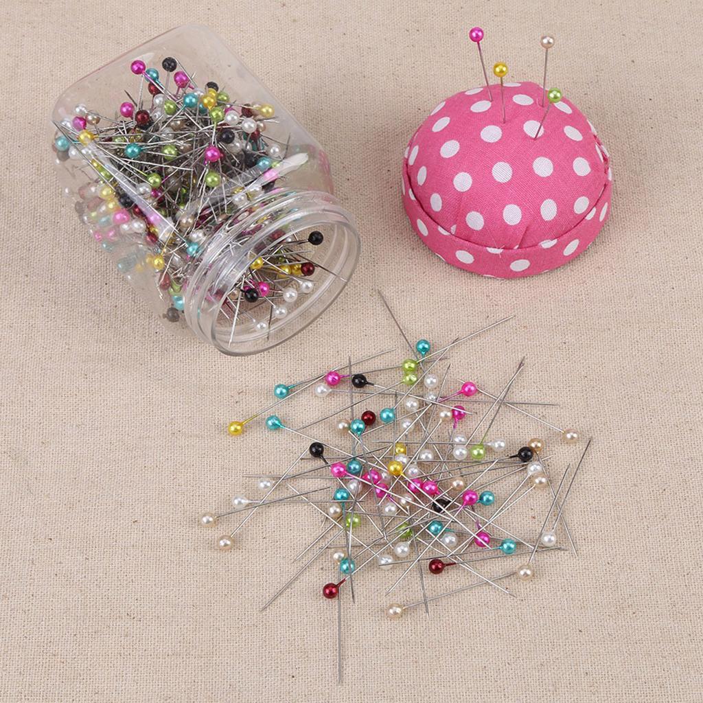 Round Heads Pearl Head Needle Removable Pin Cushion Pin Cushion Box  Sewing Supplies