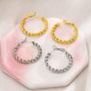 Coarse Twist Ear Buckle Ins Wind Simple Plain Ring Earrings Douyin Live Broadcast Drainage Model Woven Circle Large Earrings Girlfriend