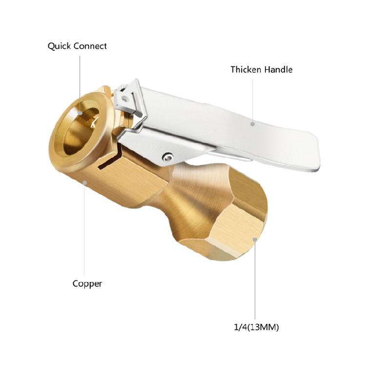 Air Chuck Normally Open Lock On Tire Chuck with Clip for Inflator Gauge