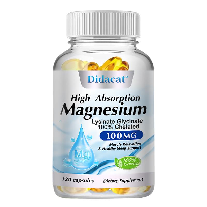 

High Absorption Magnesium 200 Mg Dietary Supplement, 120 Softgels Per Bottle 120 Capsules