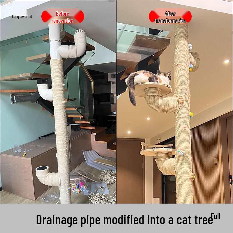 DIY Cat Tree Kit: PVC Pipe Fittings & Jump Platform for Home Renovation