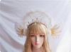 Lolita White Angel Wings Virgin Mary Bead Chain Baroque Halo Tiara Hair Accessory Virgin Mary Sun Godmother's Crown KC Headwear