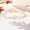 Vnox Cubic Zirconia Sunflower Bracelets For Women Girls,Positive Sunshine Classic Stainless Steel Chain Bracelet Jewelry Gifts