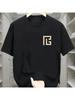 Cotton Fashion Casual Sports Loose Geometric Pattern Print Short Sleeve T-shirt Tops Simple Round Neck Vintage T-shirt Tops