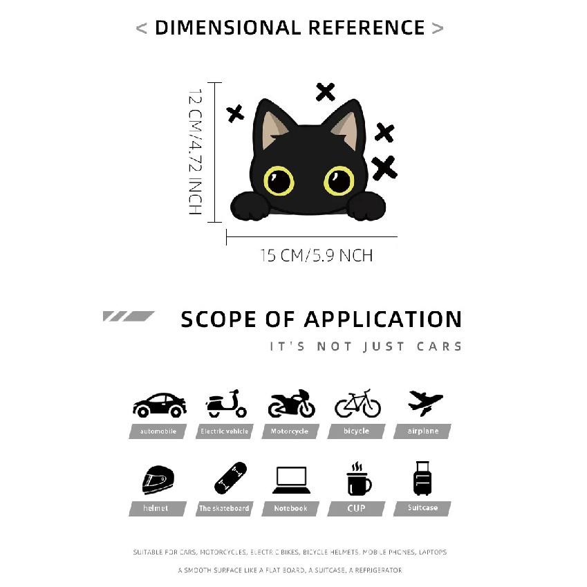 Zhaogi cat car cute cat car stickers glass cover scratches stickers electric car cartoon body stickers decorative accessories