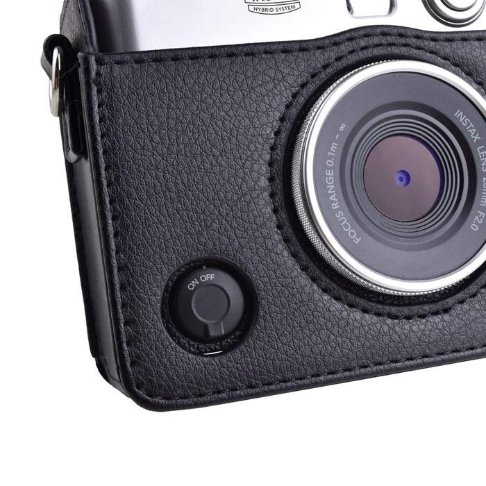 [Rieibi] Instax Mini Evo Case Retro PU Leather Protective Bag for Fuji Instax Mini Evo Instant Camera. Detachable Case, Adjustable Shoulder