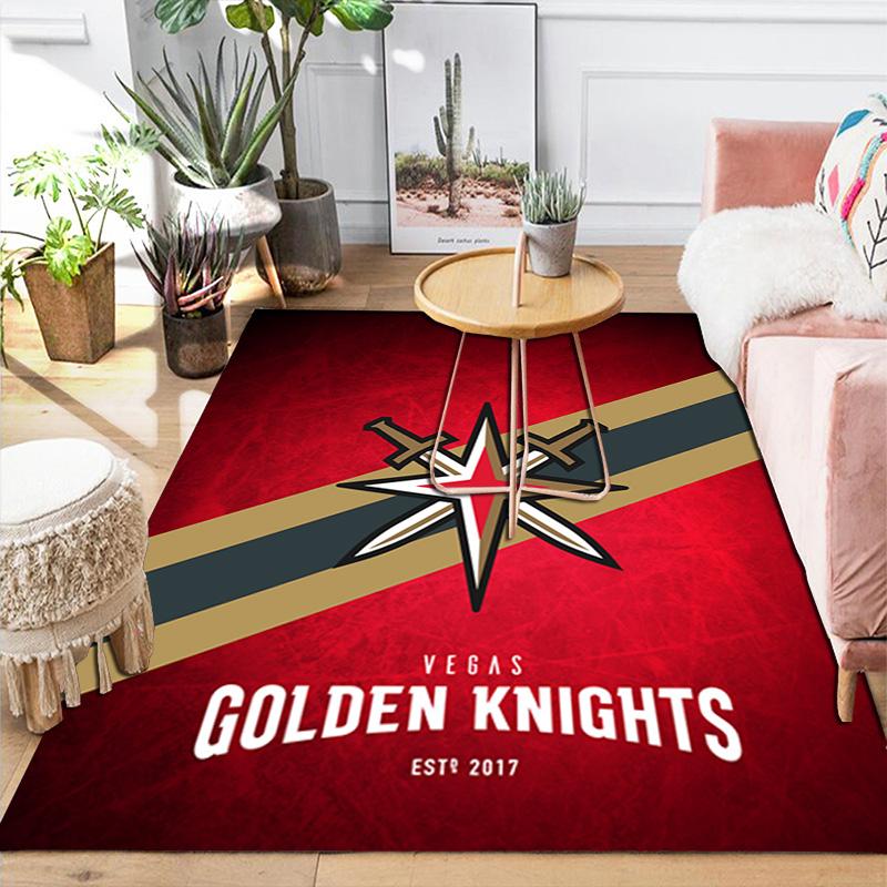 Vegas Golden Knights Print Rug Floor Mat for Living Room or Bedroom Soft and Comfortable Carpet a Gift for Birthday and Holiday.ZFF0913387