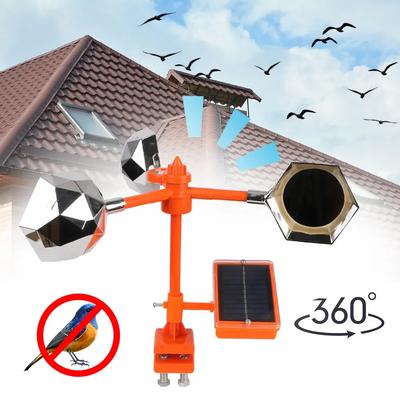 Automatyczny Odstraszacz Ptaków Zasilany Solarnie i Wiatrem Obrót 360° z Odblaskowymi Dźwiękowymi Środkami Odstraszającymi do Ogrodu, Gospodarstwa Rolnego, Podwórka Zewnętrznego