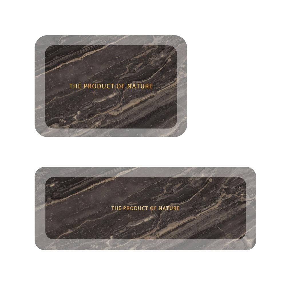 Household Marbled Long Strip Kitchen Non-slip Mat Light Luxury Plain Bathroom Absorbent Mat Door Mat