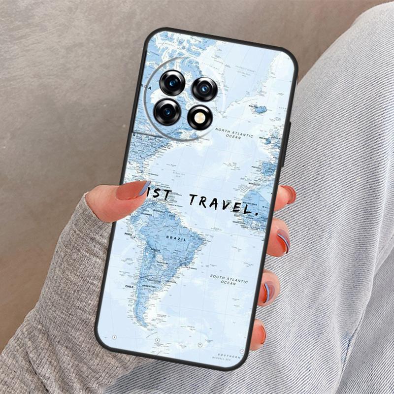 World Map Travel Cover For OnePlus Nord 4 3 CE 2 Lite N20 N10 N30 OnePlus 8T 10T 13 13R 12 12R 11 10 Pro Case