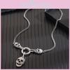 Skull Fashion Women Pendant Necklace With Alloy Material And Water Chain Wave