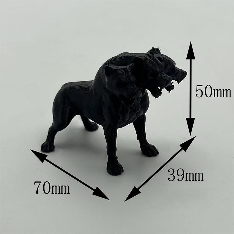 Gothic Three-Headed Dog Statue Desktop Ornaments Scary Black Design Desk Home Decoration