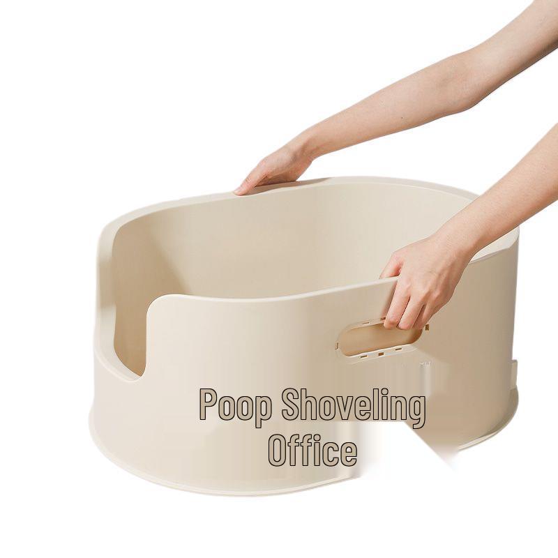 All Numbers Splash Anti-Spill Large Raised Basin Litter Box – Semi-Closed Design for Cats