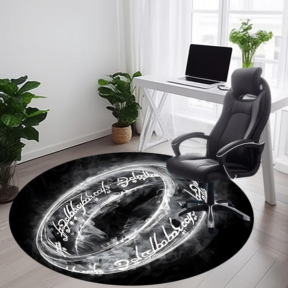 1PC One Ring Office Round Rug, Non-slip, Soft and Durable Office Rug for Interior Decoration, Perfect for Office, Beautiful Decoration