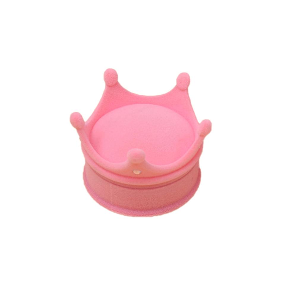 1pc Lovely Crown Shape Velvet Jewelry Box Wedding Engagement Ring Box Display Gift Box Holder for Earrings Necklace Bracelet