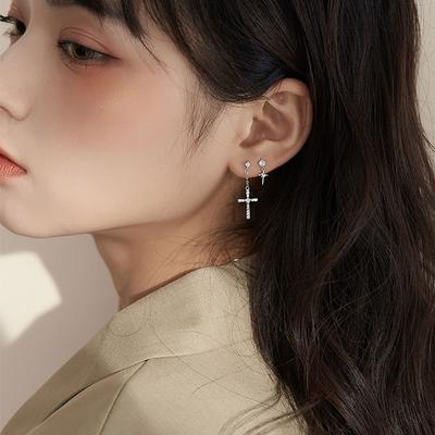 Earrings Simple Earrings Cross Asymmetrical Personality Earrings Earrings Earrings Niche Design for Women
