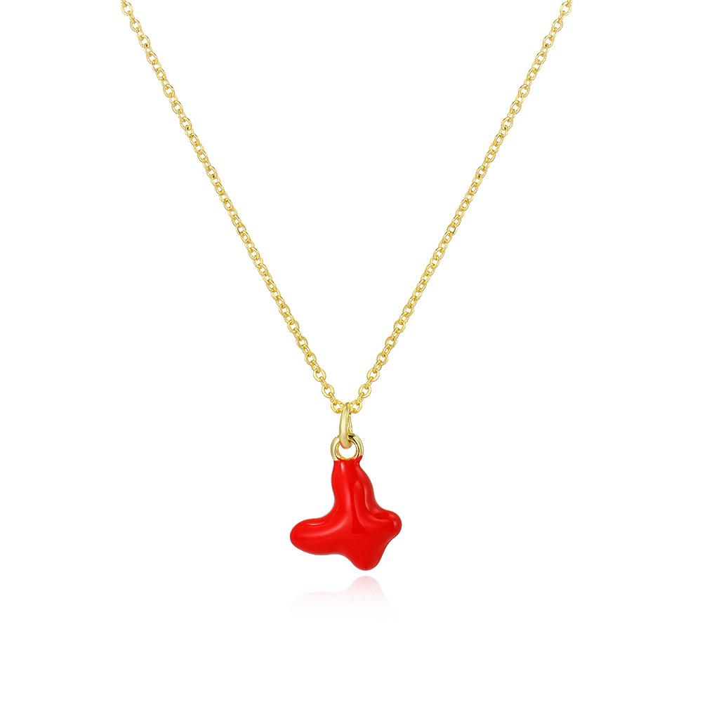 Nische frischer roter Öltropfen Liebe Schmetterling Stern Anhänger Halskette Schmuck DIY Zubehör Anhänger handgefertigte Materialien