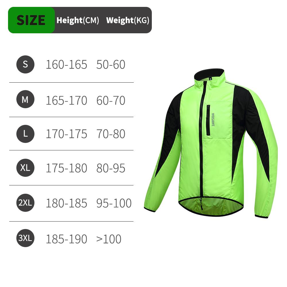 Wosawe Męska Kurtka Rowerowa Przeciwsłoneczna Wiatrówka Rowerowa Cienkie Koszulki MTB Odzież Sportowa do Biegania Wiatrówka Rowerowa Odblaskowa