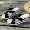 Damen Mode Dicke Sohle Hausschuhe Minimal Runde Spitze Offene Zehen Keilabsatz Schuhe Lässig Leicht Outdoor Wandersandalen