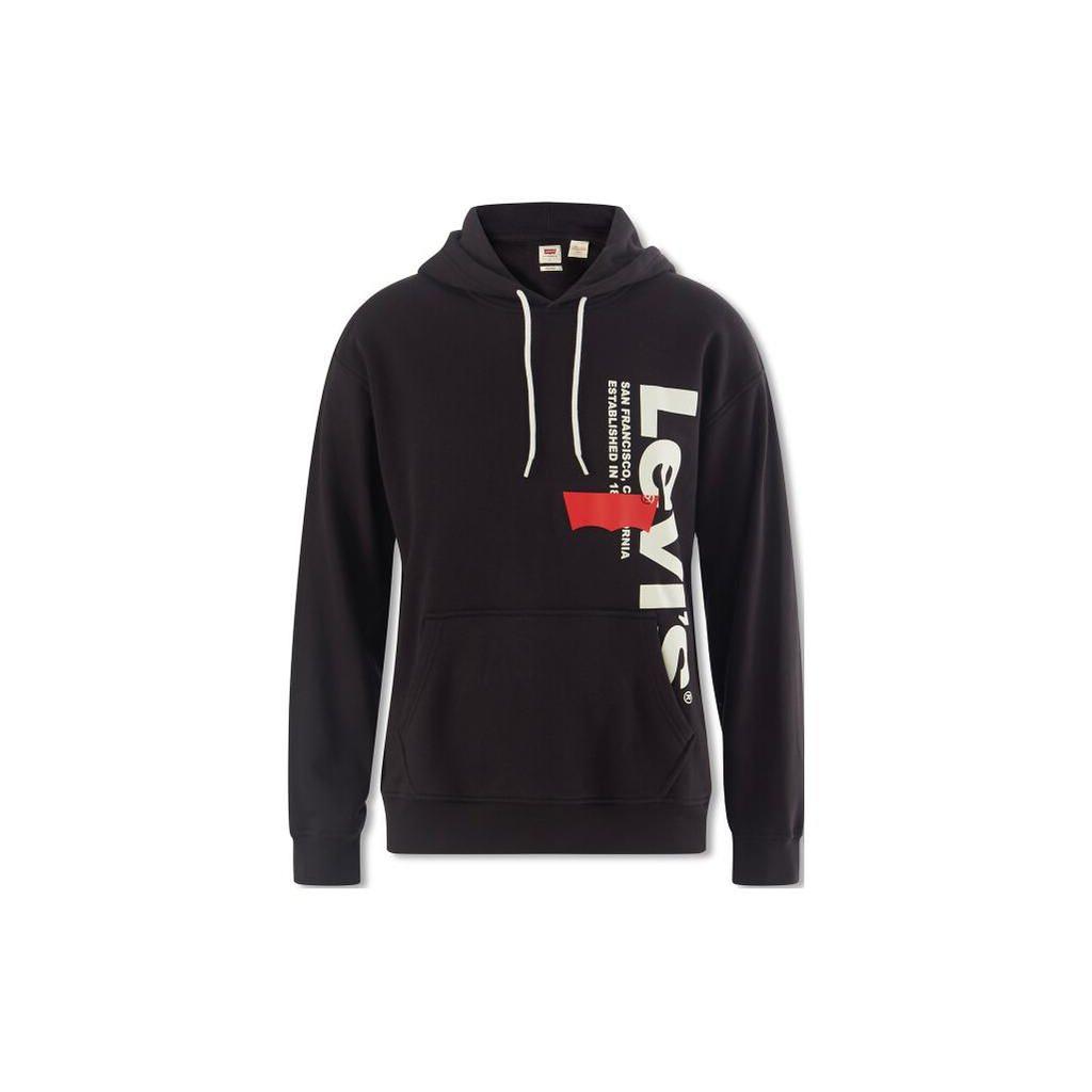 Levis Letter Print Pullover Hoodie Long Sleeve Sweatshirt Men Hoodies Black 38479-0218