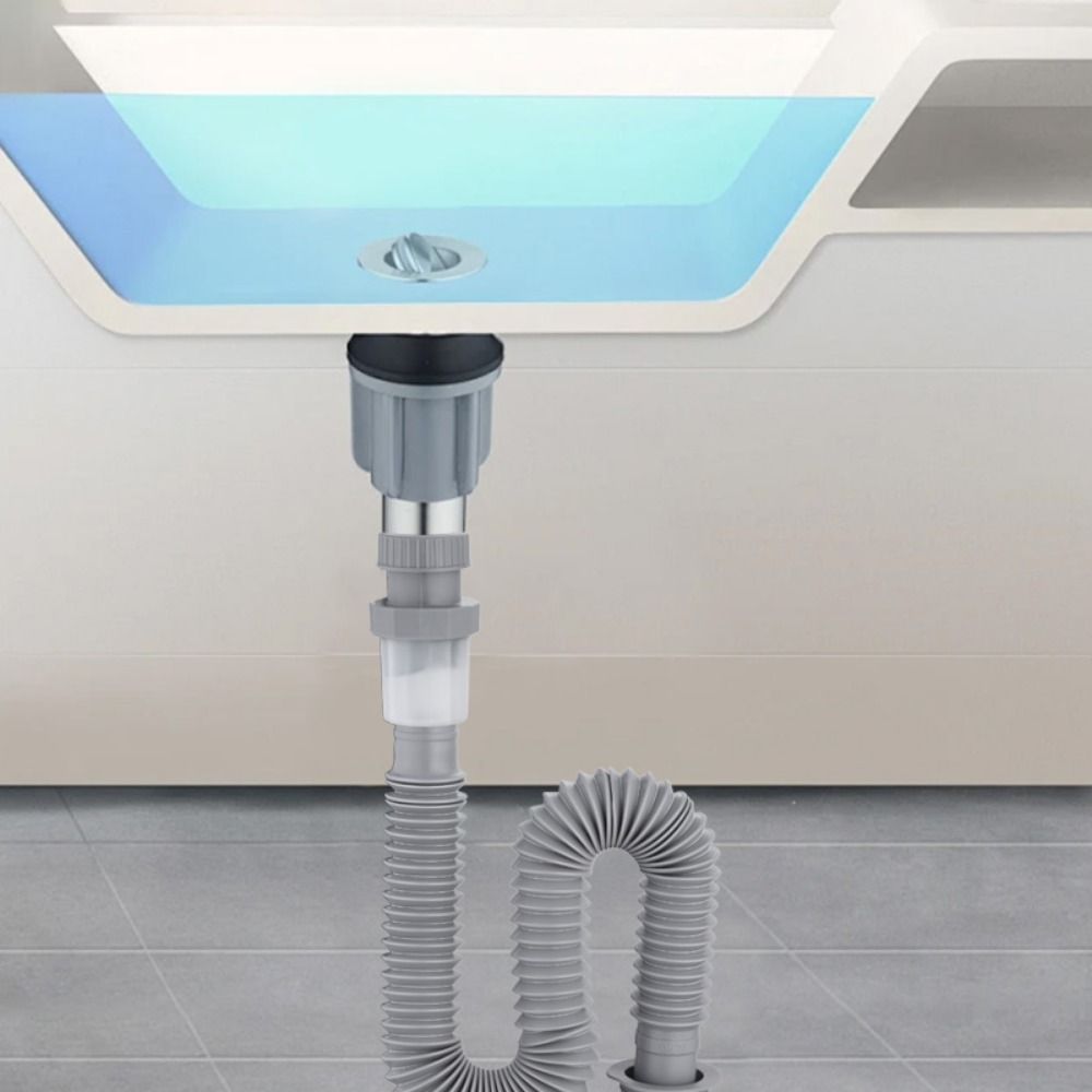Flexible Expandable Drainage Pipe Odor-proof Transparent Design Drain Pipe Plastic Extension Pipe Bathroom Accessories