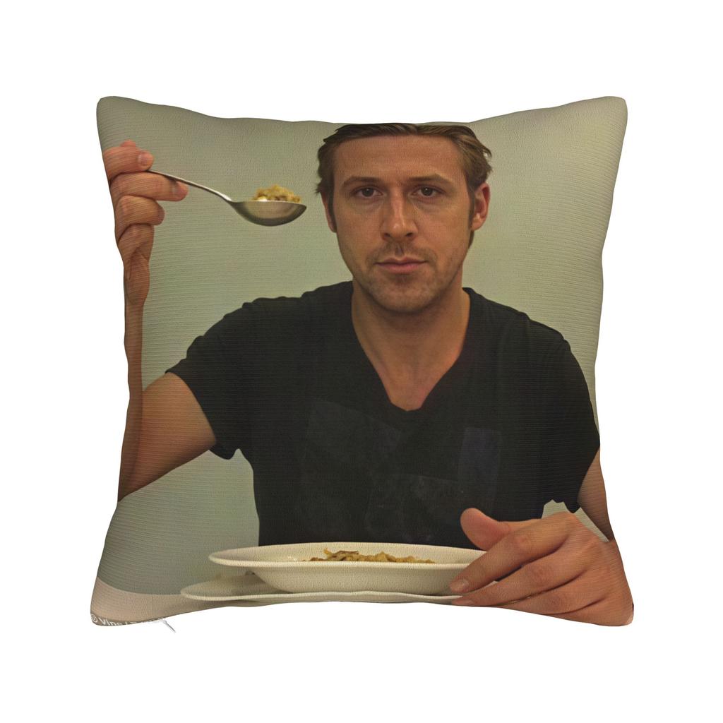 ryan gosling eats his cereal Pillow Cover Comfy Cushion Cover Novelty Pillow Case For Wedding Party Home Decor