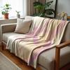 Pink Outline Cow Spots Soft Flannel Blanket Breathable Warm Throw for Office Car Sofa Kids Room Birthday Xmas Gift