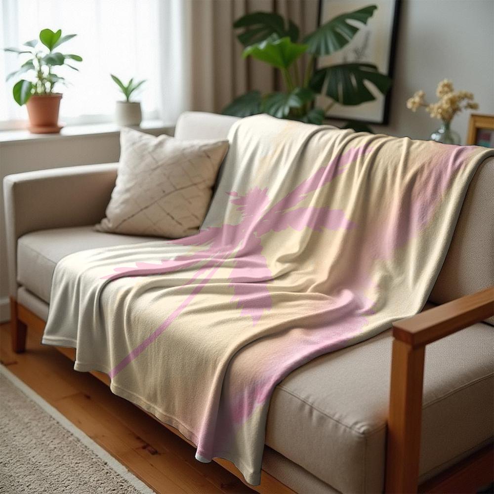 Pink Outline Cow Spots Soft Flannel Blanket Breathable Warm Throw for Office Car Sofa Kids Room Birthday Xmas Gift