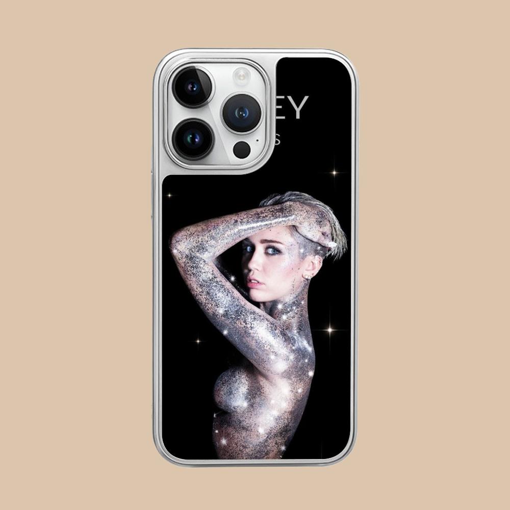 Miley Cyrus Handyhülle für iPhone 17 16 15 14 13 12 11 Air Pro Max Plus Versilbert Bunte Hülle Luxuriöse Hübsche Hülle