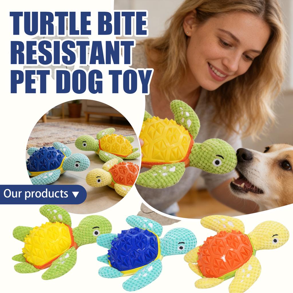 Plush Turtle Shaped Pet Toy with Textured Surface Durable Soft Material for Chewing and Interactive Play for Dogs and Puppies