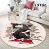 Demon Slayer Kimetsu No Yaiba Round Area Rug Carpet Rug For Living Room Bedroom Sofa Playroom Decor Nonslip Floor Mat