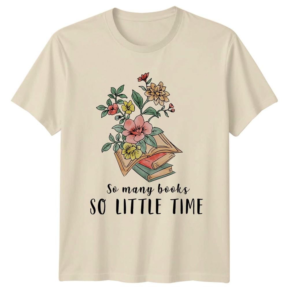 So Unisexy Books So Little TShirt Floral Literary Reading Gift For Him And Her