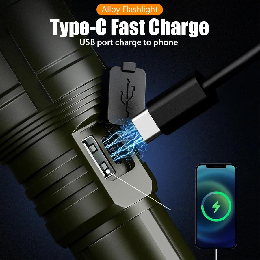 3000LM Led Flashlight Outdoor Zoom Rechargeable Waterproof Flashlights Strong Light Focused Light Source Can Light a Flame