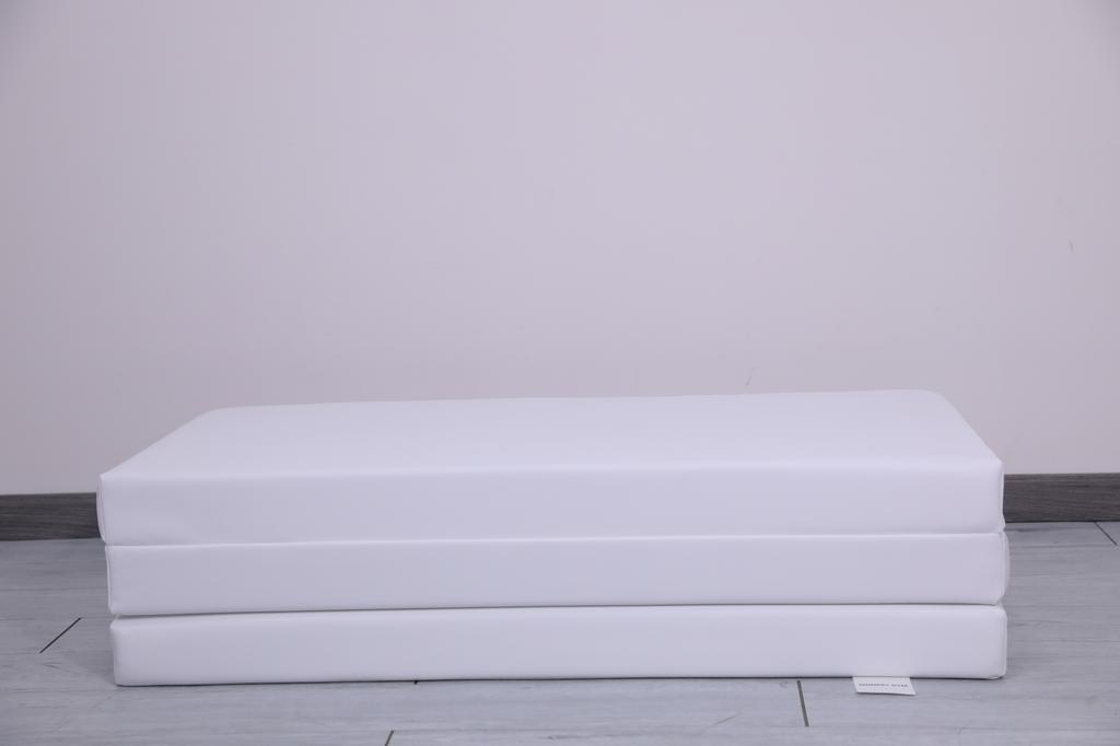 Gymnastic Mattress Satellite Pu 150X100X8 Cm - Three-Piece White