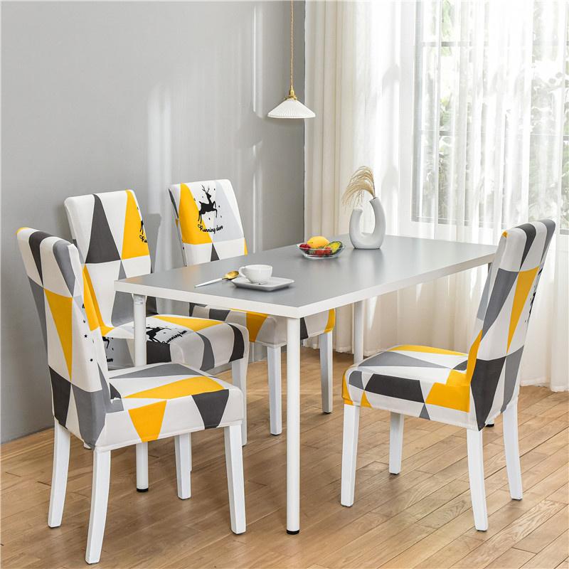 1PC Geometrische Spandex Stuhlhussen Stretch Esszimmer Sitzbezug Elastische Stuhl Schutzhülle für Restaurant Hochzeit Bankett