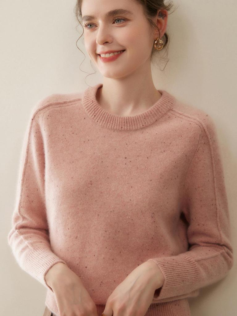 Cashmere 2025 Autumn/Winter Women's Polka Dot Raglan Sleeve Knit Pullover Sweater