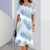 Cute Strawberry Printed Women's Long Dresses Summer Fashion Beach Wear Short Sleeves Hawaiian Style Maxi Dress For Lady Clothing