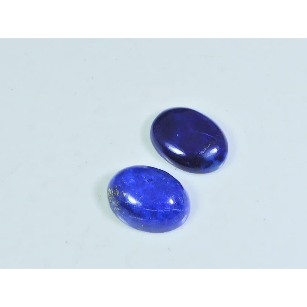 11X15MM Natural Lapis Lazuli Oval Cabochon Loose Gemstone 2Pcs Lot 18Cts. A-517
