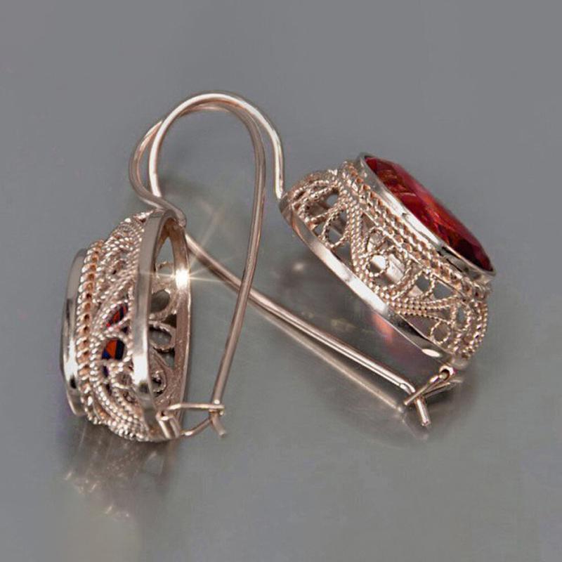 Xiaomi Huitan Simple Elegant Blue/Red CZ Dangle Earrings for Women Luxury Bridal Wedding Earrings Anniversary Party Temperament Jewelry