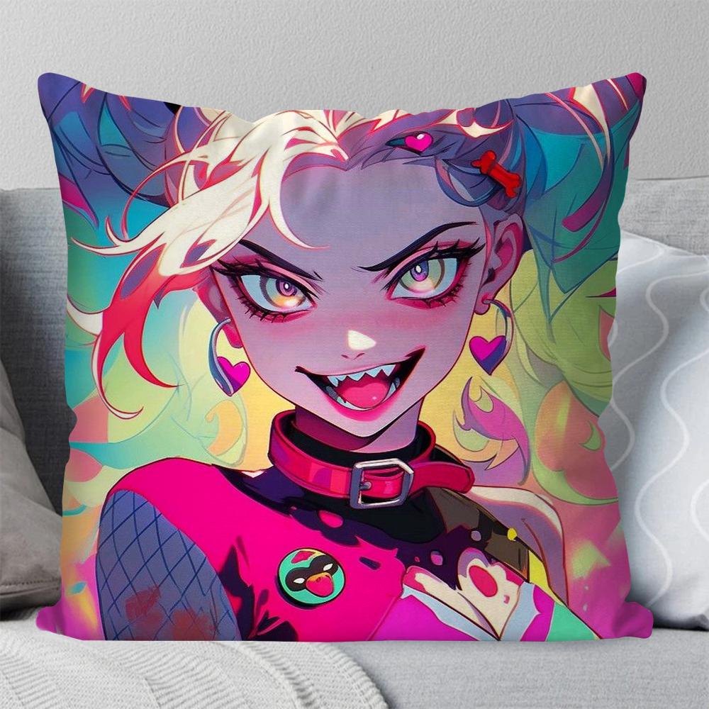 BEAST KINGDOM Harley Tv Quinn Pillow Case Square Pillow Bedroom Sofa Leisure ComfortCushionCar Living Room Home Decoration 40X40