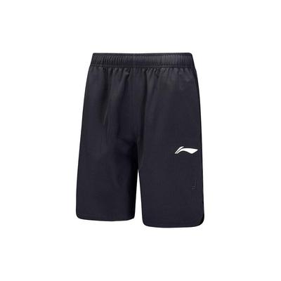 Li Ning Letter Logo Mid Waist Straight Casual Shorts Unisex Shorts Black AAPU125-1