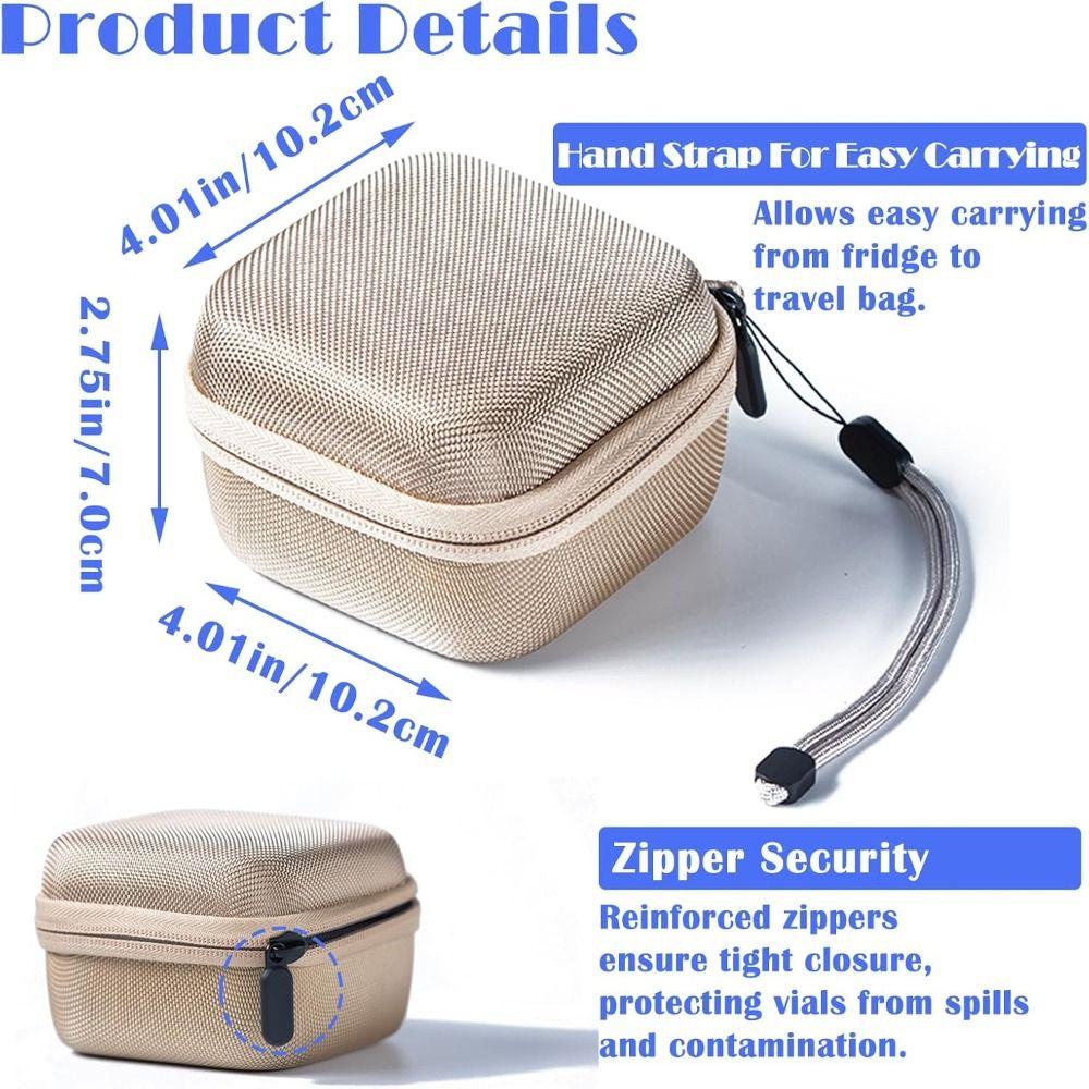 New Design with Hand Strap Insulin Storage Box Space-Saving Design EVA Protection Box 9 Slots Black Storage Container
