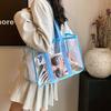 Pvc Transparent Handbag Tote Bag Women Summer Beach Clear Tote Bag Travel Storage Bags Portable Waterproof Carry Bag